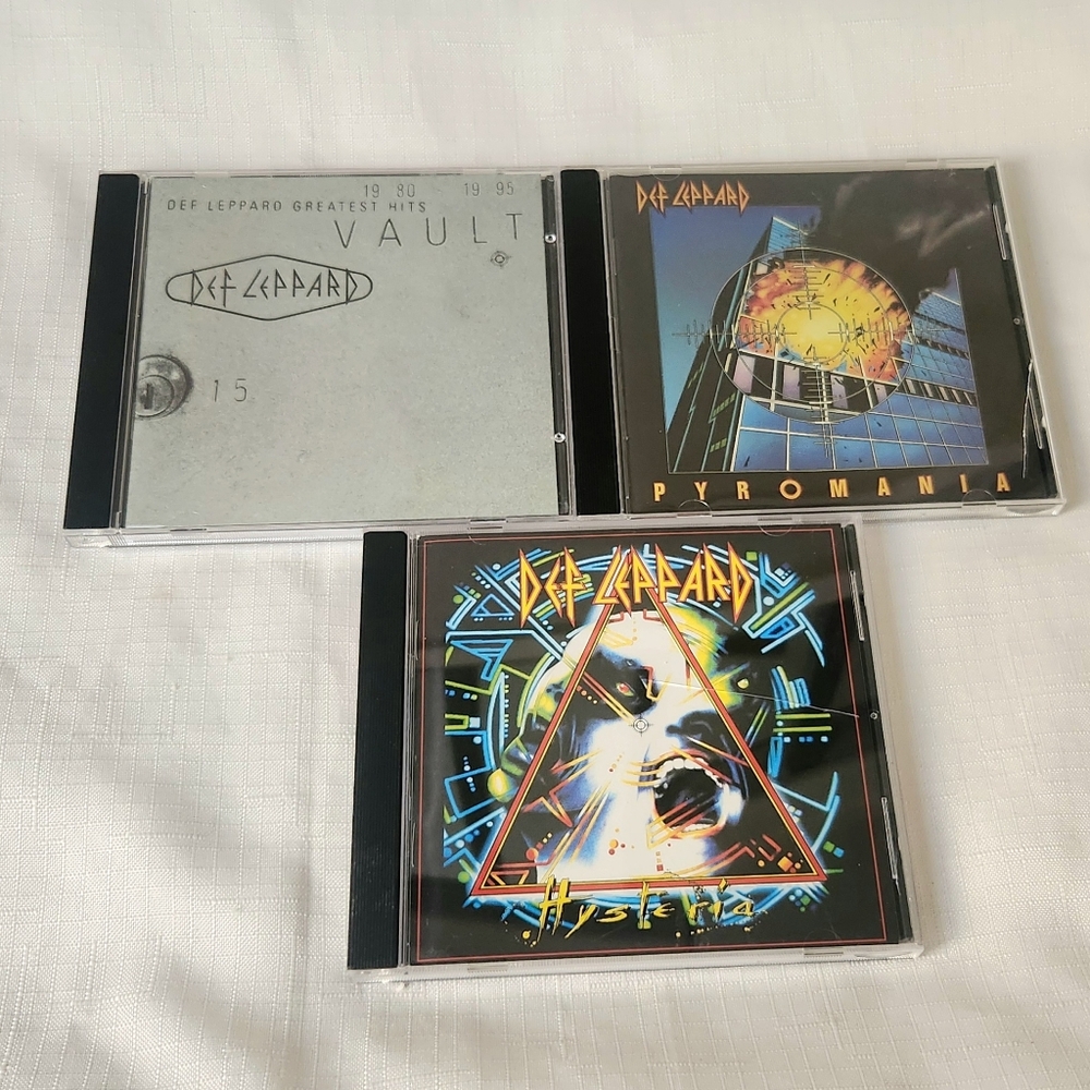 Def Leppard Ozzy Osbourne Cd 3 Piece Lot Pyromania, Hysteria and vault greatest